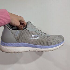 Skechers Hands Free Swift Fit Memory Foam Sneakers Grey Mauve Size 9